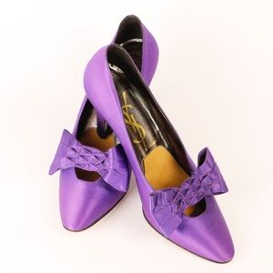 YSL Violet Bow Pumps